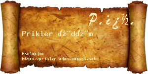 Prikler Ádám névjegykártya